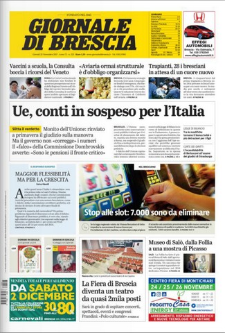 Rassegna stampa quotidiani locali 23 novembre 2017