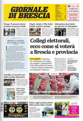 Rassegna stampa quotidiani locali 25 novembre 2017