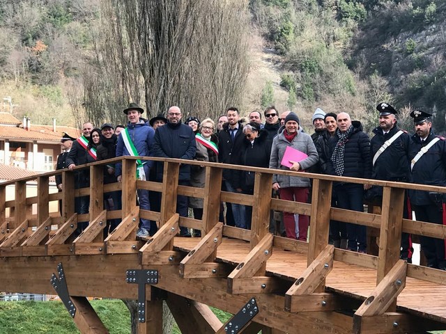 Solidarietà tra Vallecamonica e Marche, inaugurato il ponte a Pioraco