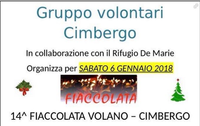 Volano-Cimbergo, torna la tradizionale fiaccolata
