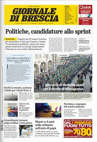 Rassegna stampa locale del 29 gennaio 2018