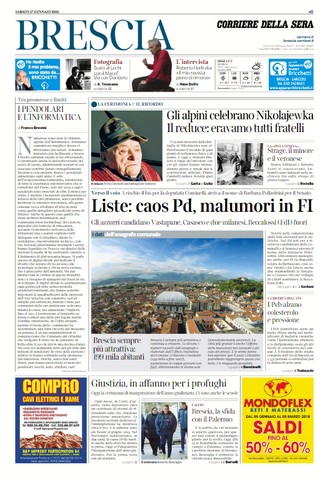 Rassegna stampa quotidiani locali 27 gennaio 2018