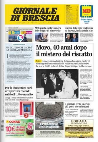 Rassegna stampa quotidiani locali 16 marzo 2018