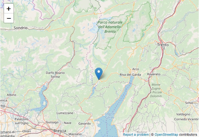 Terremoto di magnitudo 2.8 ad Idro, avvertito anche in Vallecamonica