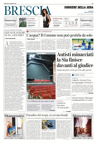 Rassegna stampa quotidiani locali 12 aprile 2018