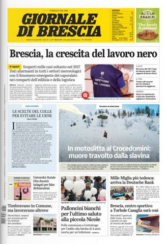 Rassegna stampa quotidiani locali 14 aprile 2018