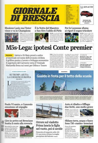 Rassegna stampa quotidiani locali 21 maggio 2018