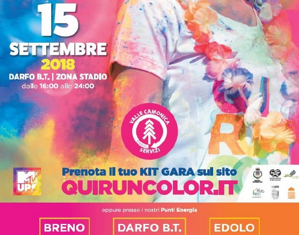 Darfo, la Qui Run Color si tinge di solidarietà: parte del ricavato andrà all’Andos di Vallecamonica-Sebino