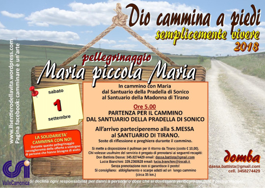 Da Sonico a Tirano con il pellegrinaggio dedicato alla Madonna