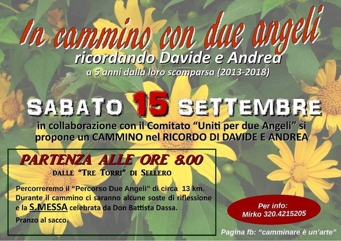 Da Sellero “In cammino con Due Angeli” ricordando Davide e Andrea
