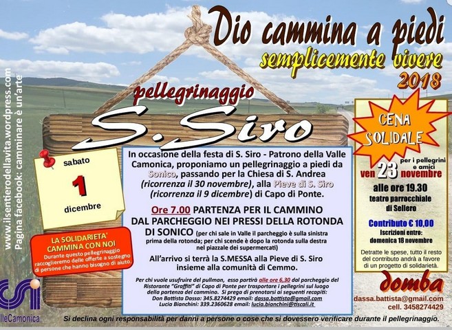 In pellegrinaggio da Sonico alla Pieve di San Siro per pregare il patrono della Vallecamonica
