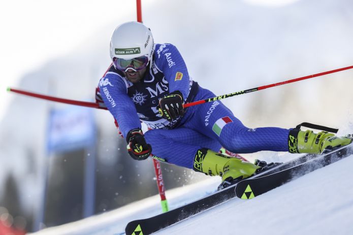 In allenamento sulle piste di Pontedilegno-Tonale gli azzurri di gigante di Coppa del Mondo