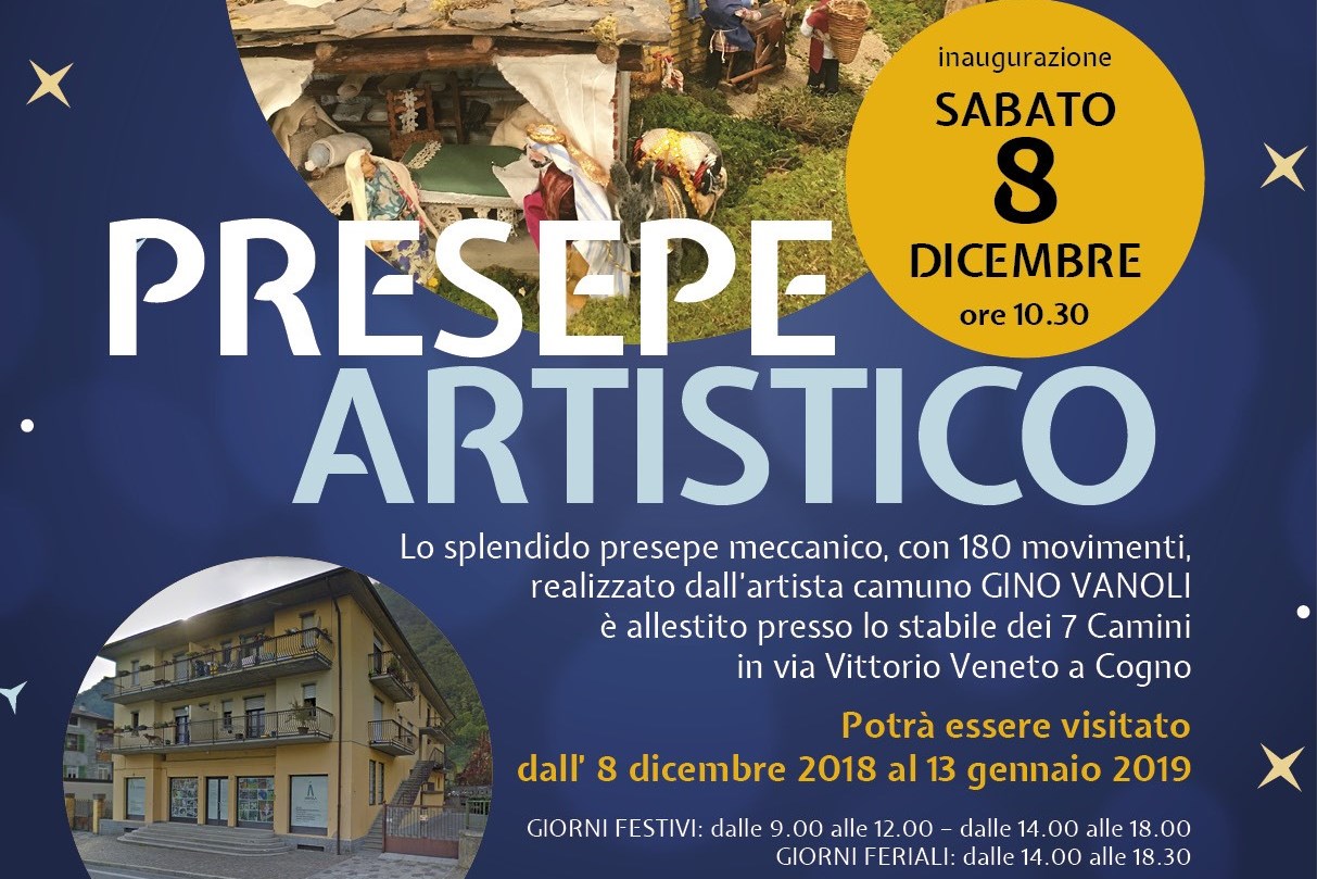 Cooperativa Arcobaleno inaugura a Cogno il presepe artistico di Gino Vanoli