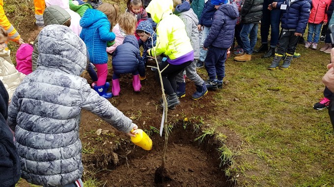 Andrista, i bambini piantano il “kaki tree” della pace di Nagasaki